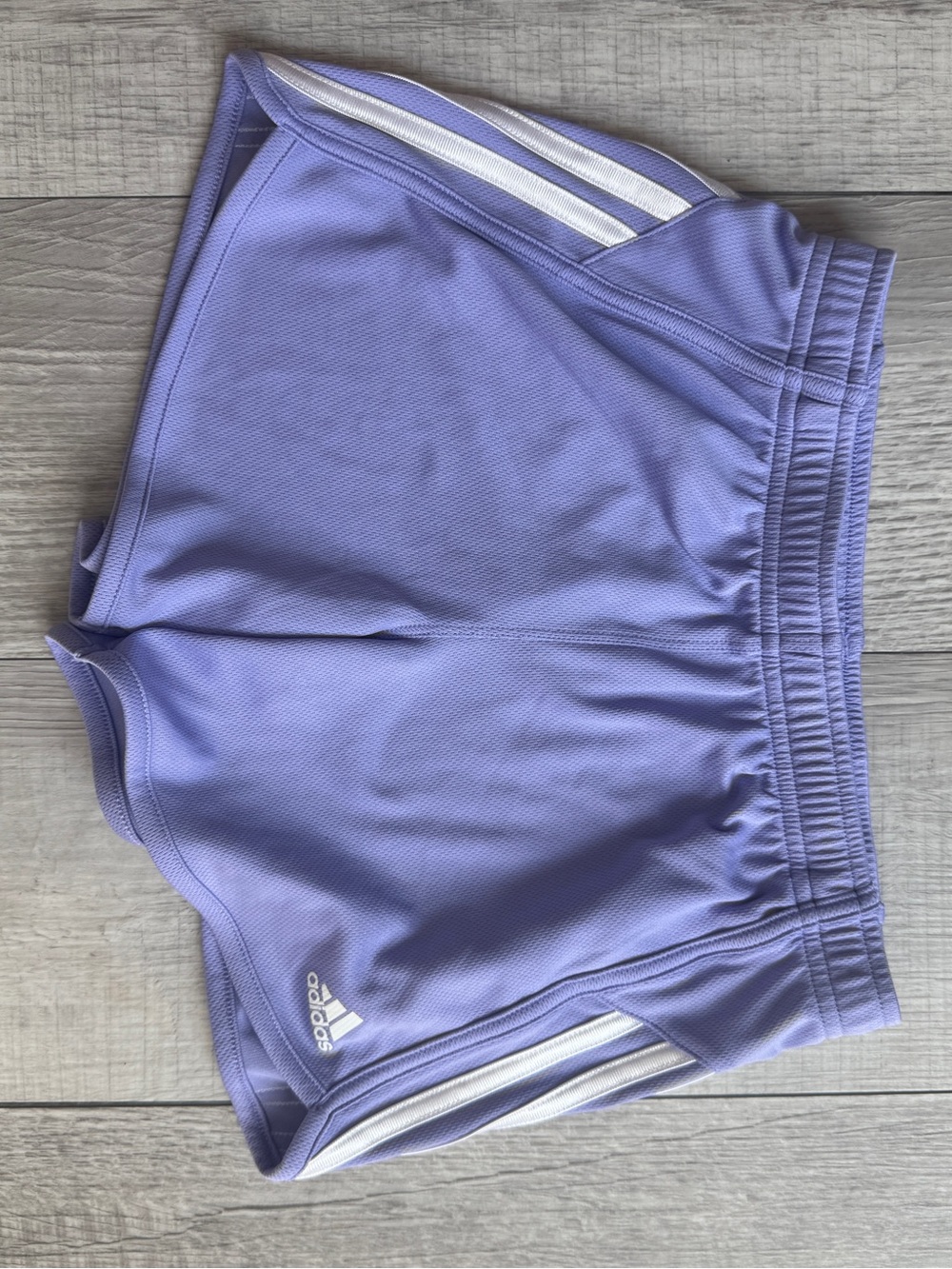 adidas Lavender Athletic Shorts with White Stripes